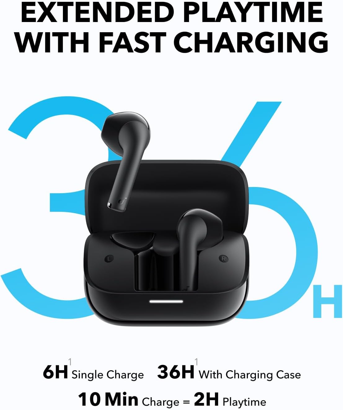 Anker Soundcore K20i True Wireless Bluetooth In Ear Earbuds with AI Noise Reduction Dual Mic ENC 36 Hour Playtime Ultra Lightweight Design and Game Mode Black - product image