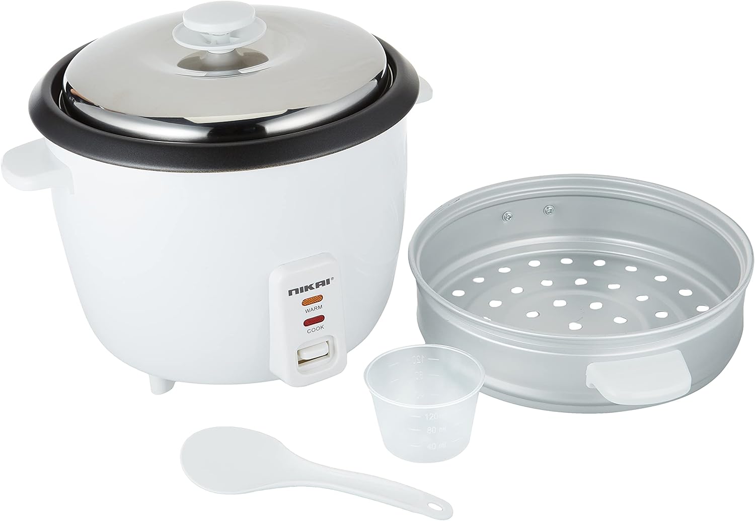 Nikai 1.8L Rice Cooker with Steamer, Non-Stick Teflon-Coated Pot, and Keep Warm Function, Detachable Cord, Easy Cleaning, Perfectly Cooked Meals Every Time - NR672N1 - product image